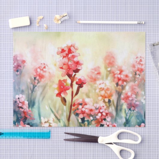 Gebied van Bloemen-Waxflower (A) Waterverf Tissuepapier (Craft)