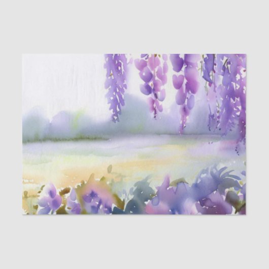Gebied van Bloemen-Wisteria (C) Waterverf Tissuepapier (Voorkant)