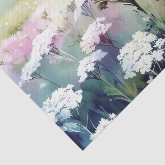 Gebied van Bloemen-Yarrow (C) Waterverf Tissuepapier (Detail)