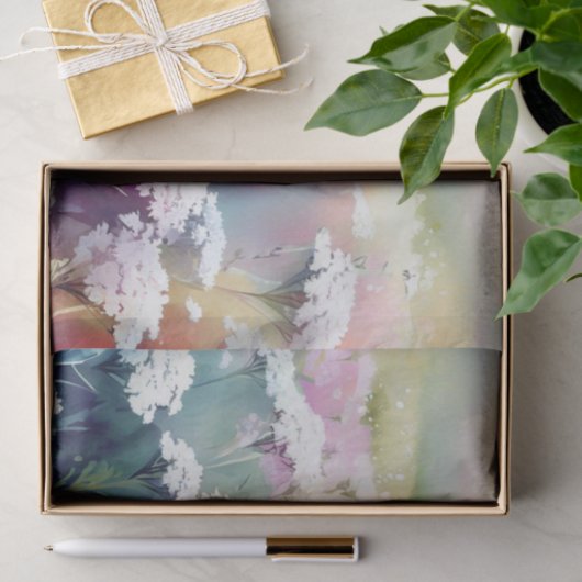 Gebied van Bloemen-Yarrow (C) Waterverf Tissuepapier (Geschenk)