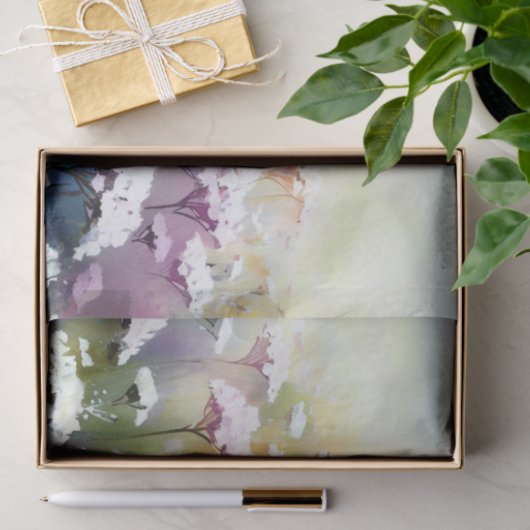 Gebied van Bloemen-Yarrow (D) Waterverf Tissuepapier (Geschenk)