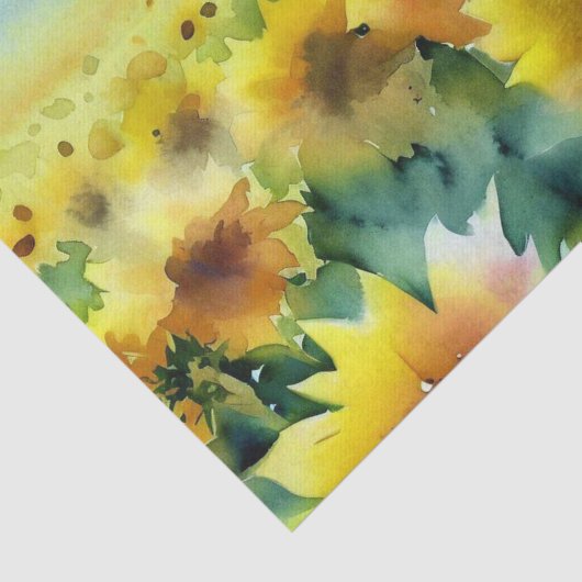 Gebied van Bloemen-Zonnebloem (C) Waterverf Tissuepapier (Detail)