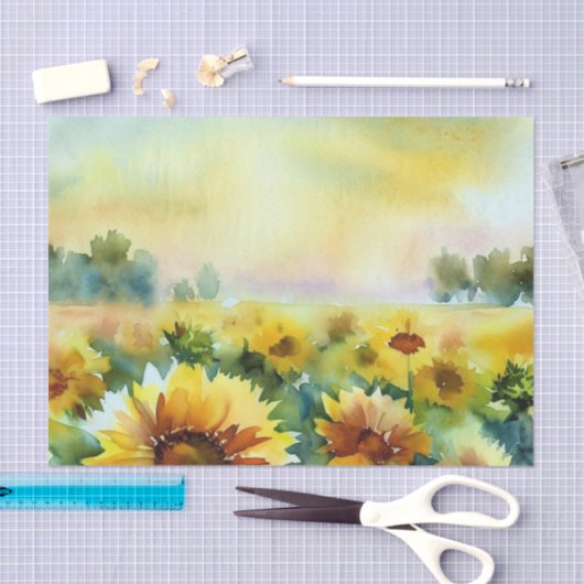 Gebied van Bloemen-Zonnebloem (D) Waterverf Tissuepapier (Craft)