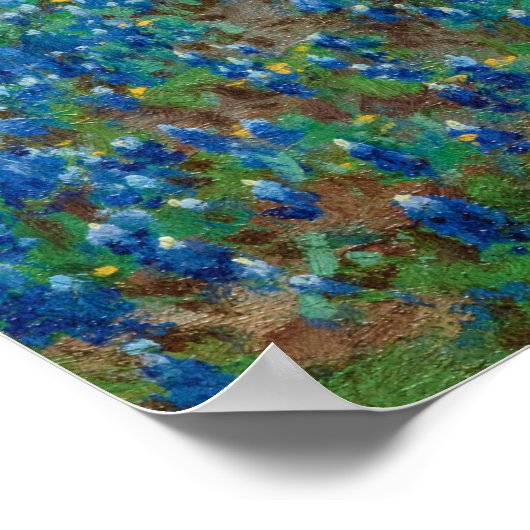 Gebied van Bluebonnets door Julian Onderdon Poster (Hoek)