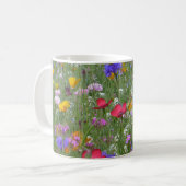 Gebied van Colorful Flowers Two-Tone Coffee Mok (Voorkant links)
