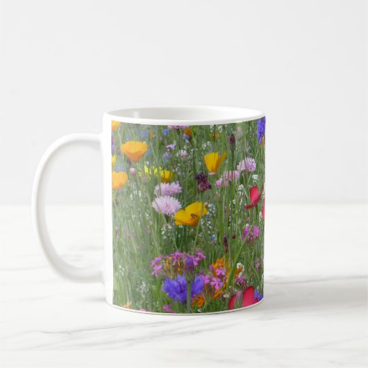 Gebied van Colorful Flowers Two-Tone Coffee Mok (Links)