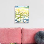 Gebied van Daisies | Bloemenweide bloemenschilderi Canvas Afdruk (Insitu (Woonkamer))