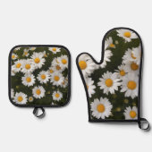 Gebied van Daisies Pothouder & Oven Mitt Ovenwant & Pannenlap Set (Voorkant)