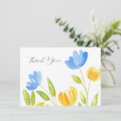 Gebied van de Gele Blauwe Bloemen Bedankkaart (Staand voorkant)