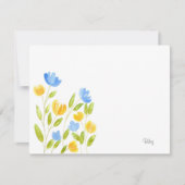 Gebied van de Gele Blauwe Bloemen Notitiekaartje (Voorkant)