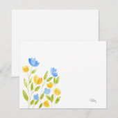 Gebied van de Gele Blauwe Bloemen Notitiekaartje (Voorkant / Achterkant)
