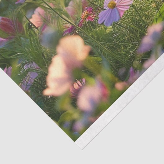 Gebied van de lentebloemen decoupage tissuepapier (Detail)