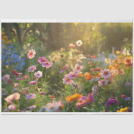 Gebied van de lentebloemen decoupage tissuepapier