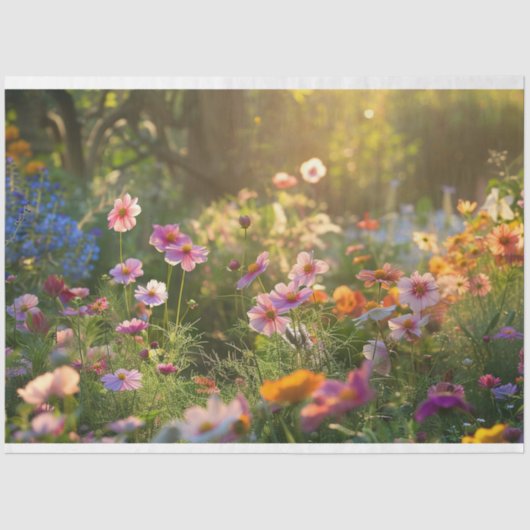 Gebied van de lentebloemen decoupage tissuepapier (Voorkant)