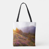 Gebied van de lupine- en Olympisch gebergte op Tote Bag (Achterkant)