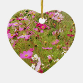 Gebied van de roze bloemen keramisch ornament
