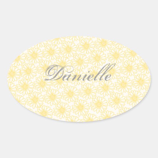 Gebied van de Stickers van de Daisies Oval, Gele B (Voorkant)