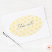 Gebied van de Stickers van de Daisies Oval, Gele B (Envelop)