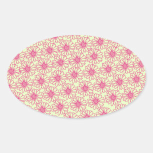 Gebied van de Stickers van de Ovale Daisies, Roze 