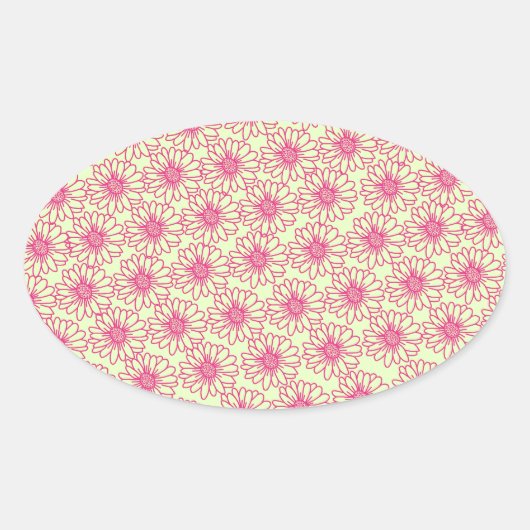 Gebied van de Stickers van de Ovale Daisies, Roze  (Voorkant)