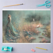 Gebied van Dreams Lake Landscape Portret & Flaming Tissuepapier (Craft)