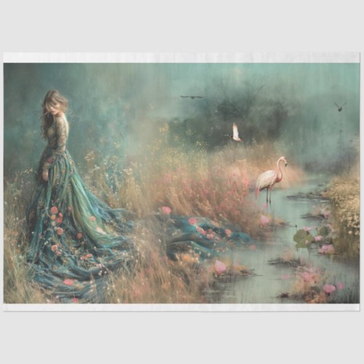 Gebied van Dreams Lake Landscape Portret & Flaming Tissuepapier (Voorkant)