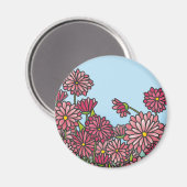 Gebied van geel Chrysanthemum bloemkurk Onderzette Magneet (Voorkant / Achterkant)