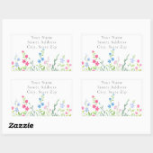 Gebied van gemengde Waterverf Wildbloemen Labels (Vel)