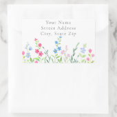 Gebied van gemengde Waterverf Wildbloemen Labels (Tas)