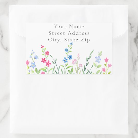 Gebied van gemengde Waterverf Wildbloemen Labels (Tas)