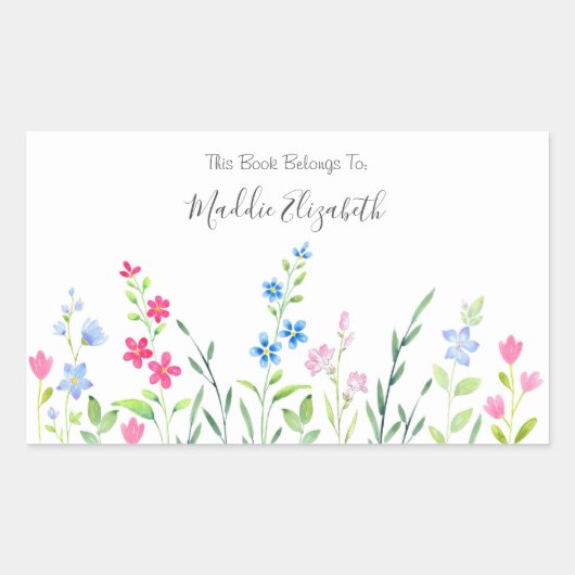 Gebied van gemengde Waterverf Wildbloemen Labels (Voorkant)