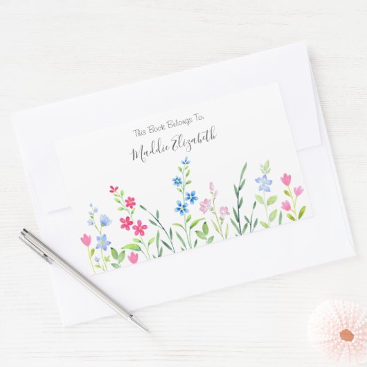 Gebied van gemengde Waterverf Wildbloemen Labels (Envelop)
