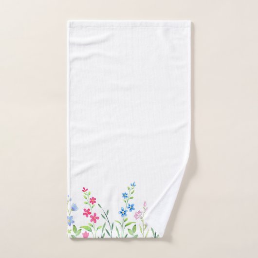 Gebied van gemengde Waterverf wilde bloemen Bad Handdoek (Handdoek)