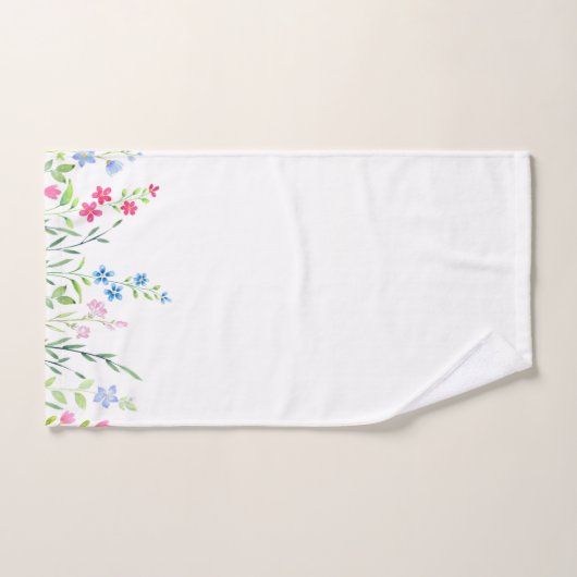 Gebied van gemengde Waterverf wilde bloemen Bad Handdoek (Handdoek)