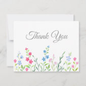 Gebied van gemengde Waterverf wilde bloemen Bedankkaart (Voorkant)