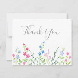Gebied van gemengde Waterverf wilde bloemen Bedankkaart