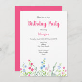 Gebied van gemengde Waterverf wilde bloemen Kaart (Voorkant / Achterkant)