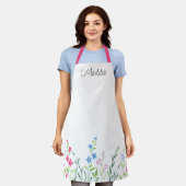 Gebied van gemengde Waterverf wilde bloemen Schort (Gedragen)