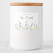 Gebied van gemengde Waterverf wilde bloemen Voedselcontainer Etiket (Voorkant)