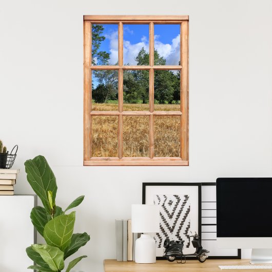 Gebied van het Uitzicht van de gerst vanaf een raa Poster (Thuiskantoor)