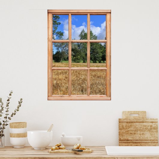 Gebied van het Uitzicht van de gerst vanaf een raa Poster (Keuken)