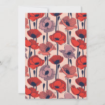 Gebied van klaprozen // moderne lijncontour wildfl