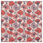 Gebied van klaprozen // moderne lijncontour wildfl stof (Swatch)