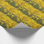 Gebied van klevende gele bloemen cadeaupapier (Hoek)