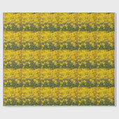 Gebied van klevende gele bloemen cadeaupapier (Vlak)