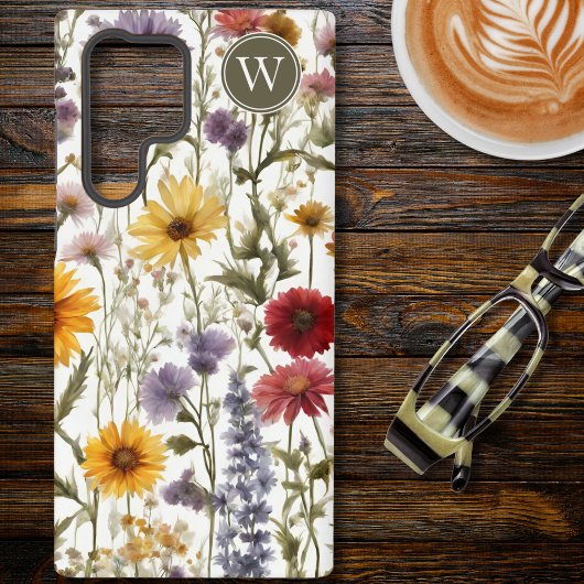 Gebied van Land Wildbloemen Monogram Samsung Galaxy Hoesje