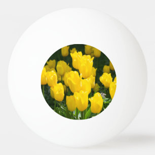 Gebied van lichtgele tulpen pingpongbal