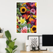 Gebied van Multicolored Flowers, Poster (Thuiskantoor)