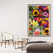 Gebied van Multicolored Flowers,