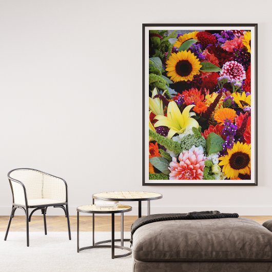 Gebied van Multicolored Flowers, Poster
